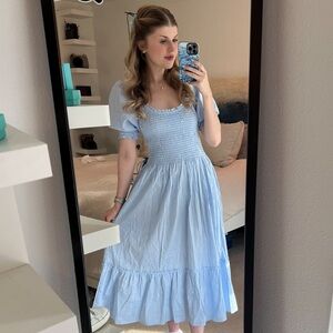 Hill House Louisa Nap Dress in Blue Gingham. Size XXS